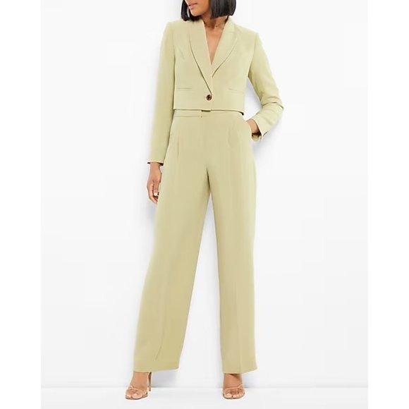 Express Super High Waisted Pleated Wide Leg 8R - Picture 2 of 7